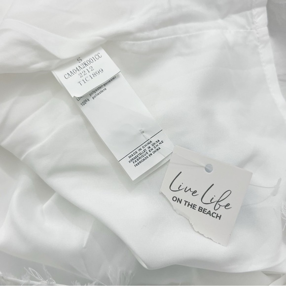 CupShe Feathered White Cami New With Tags Fringe V Neck Flowing Angel Vibes - Picture 8 of 9